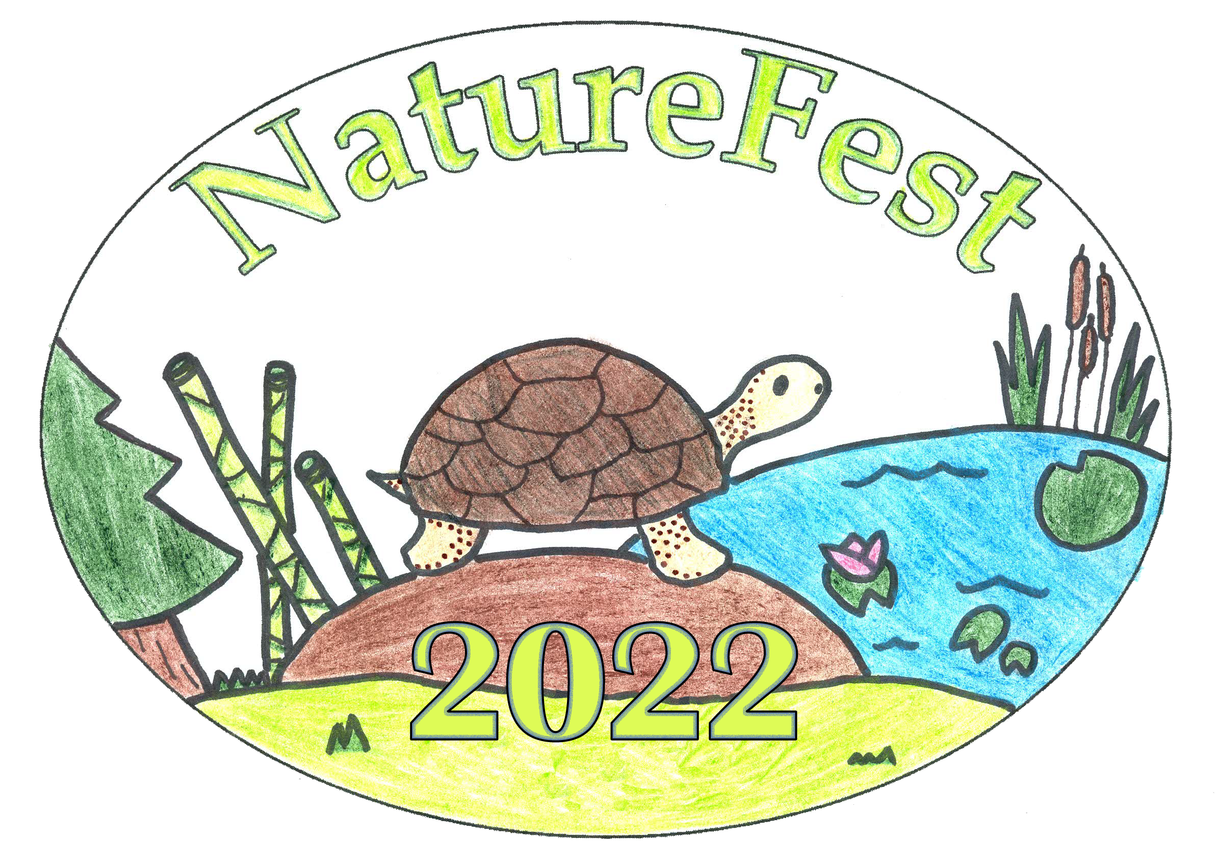 NautreFest Logo 2020 Drawing of a turtle in its habitat